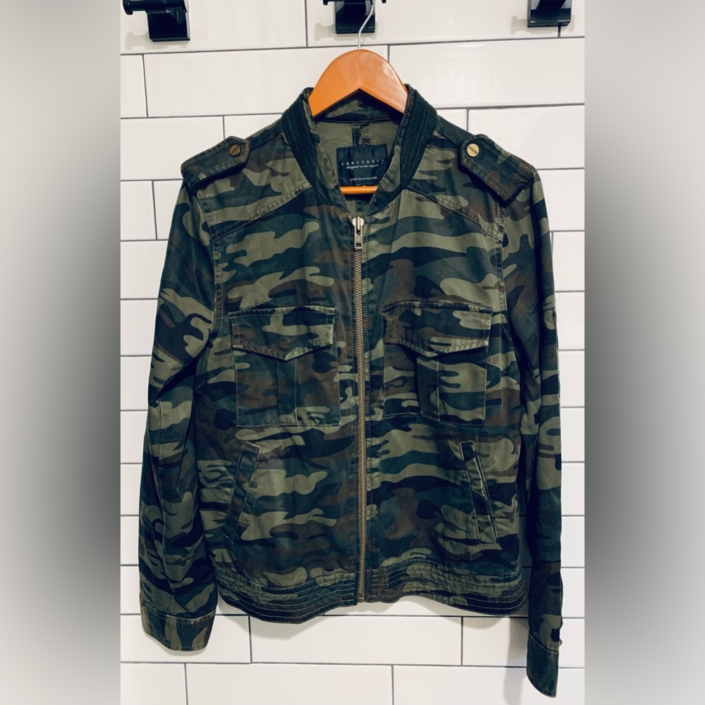 Anthropologie Sanctuary camo print military Jacket M